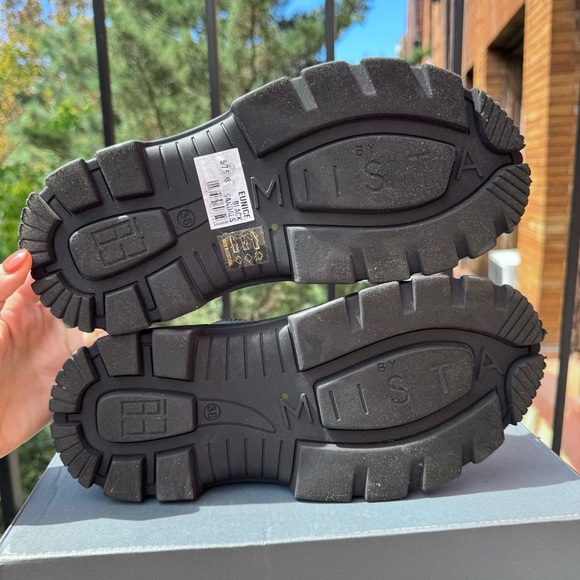 New Miista E8 Eunice Black Leather Platform Sandals Shoes Size US 7.5 / EU 38 - Picture 9 of 14